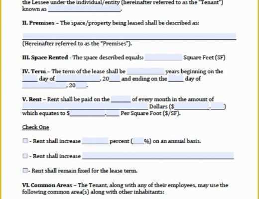 Basic Commercial Lease Agreement Template Free Of Free Texas Mercial Lease Agreement Pdf