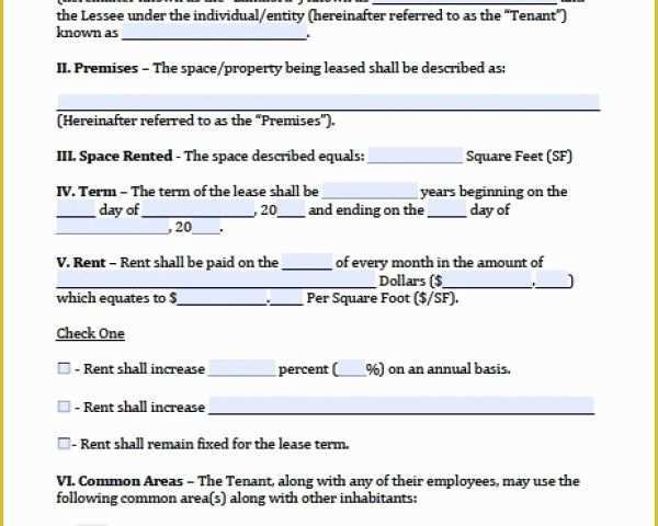 Basic Commercial Lease Agreement Template Free Of Free Texas Mercial Lease Agreement Pdf