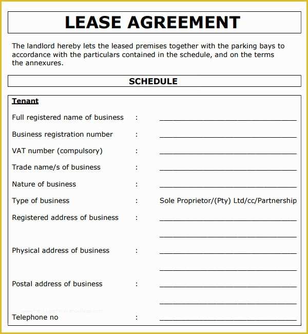 Basic Commercial Lease Agreement Template Free Of Mercial Lease Agreement 7 Free Download for Pdf