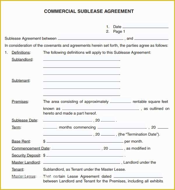 Basic Commercial Lease Agreement Template Free Of Mercial Lease Agreement 7 Free Download for Pdf