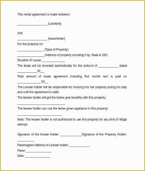 Basic Commercial Lease Agreement Template Free Of Printable Sample Rental Lease Agreement Templates Free