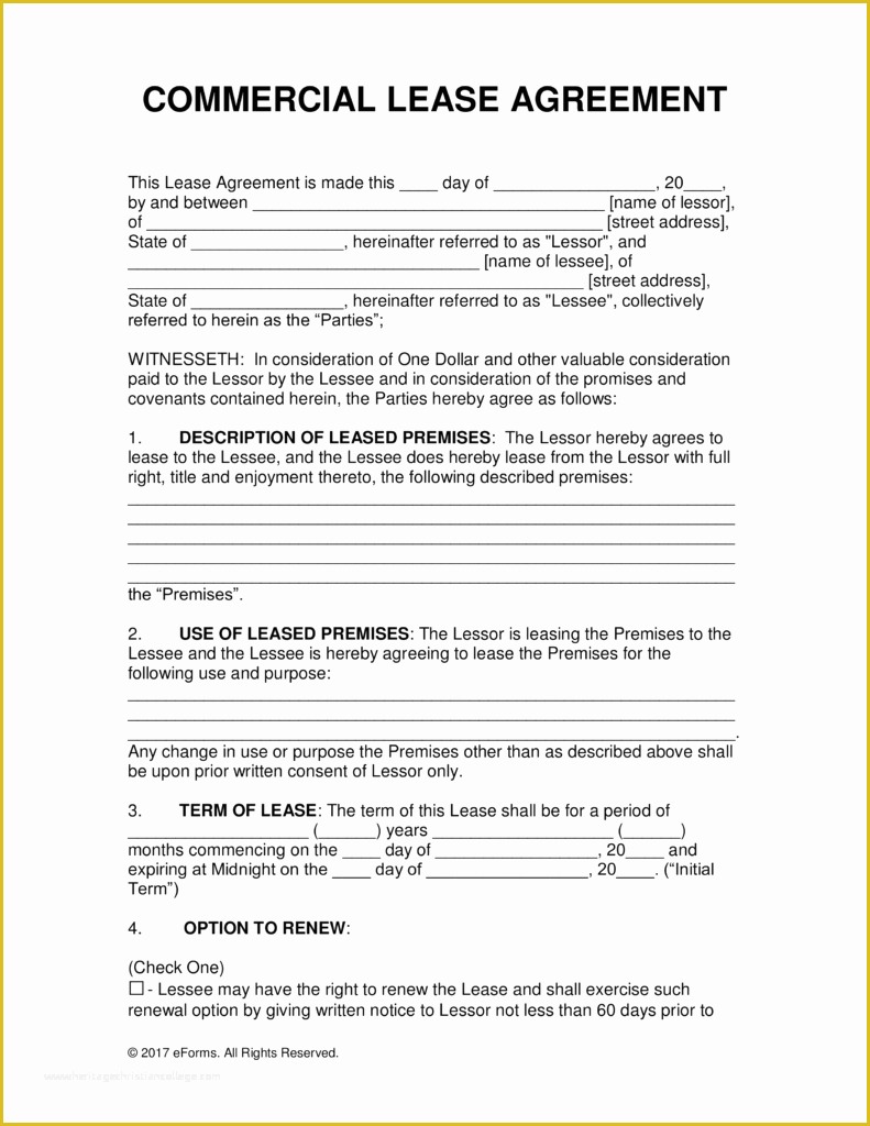 Basic Commercial Lease Agreement Template Free Of Rental and Lease Agreement Template
