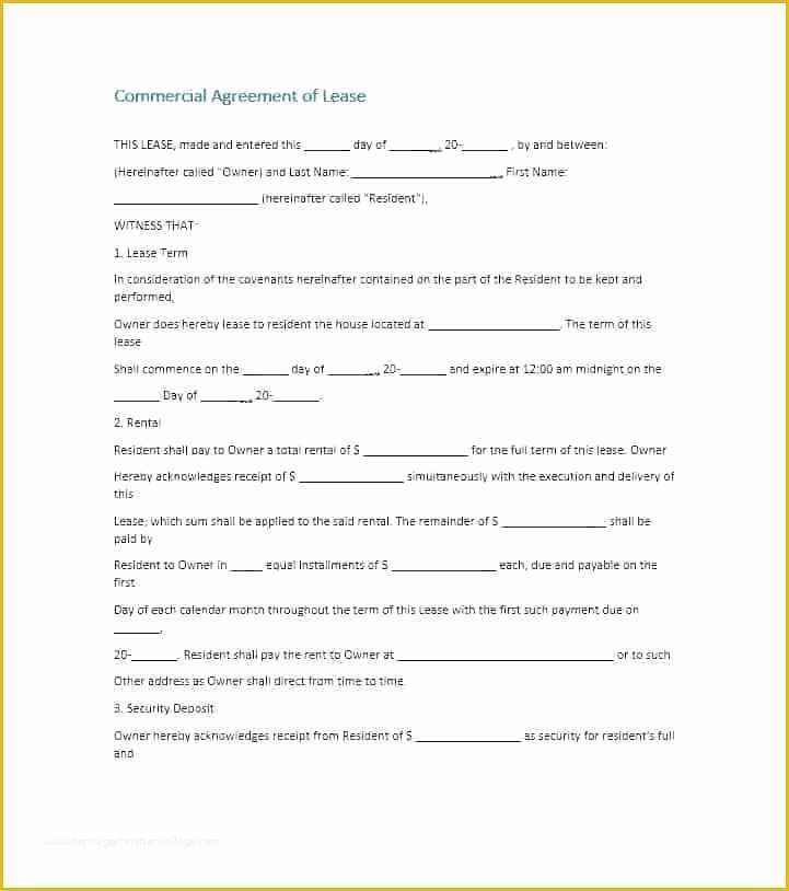 Basic Commercial Lease Agreement Template Free Of Simple Mercial Lease Agreement E Word Free Es Lab