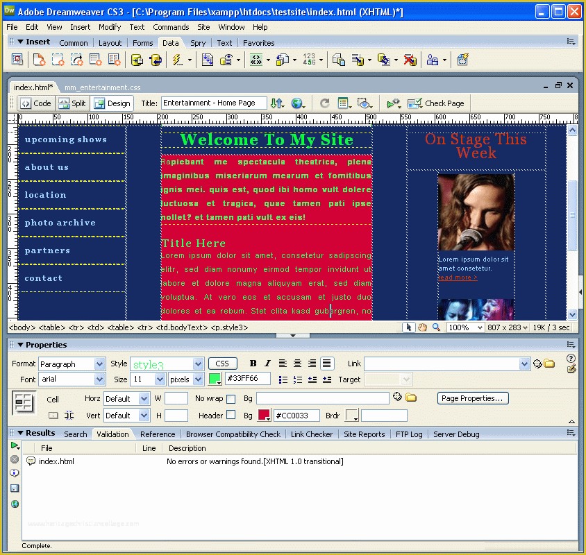 Basic Dreamweaver Templates Free Of Dreamweaver Cs3 Free Download