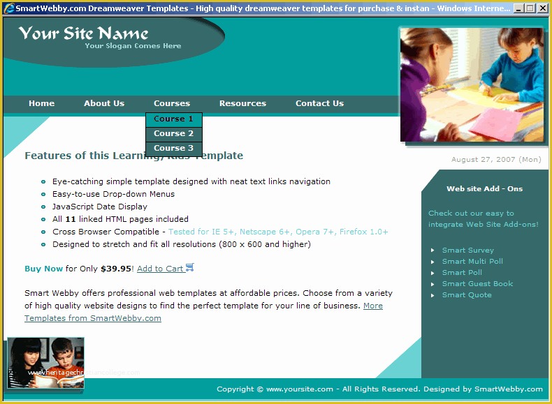 Basic Dreamweaver Templates Free Of Simple Education Template