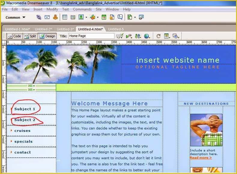 Basic Dreamweaver Templates Free Of Using Basic Default HTML Template Of Dreamweaver Myitzn