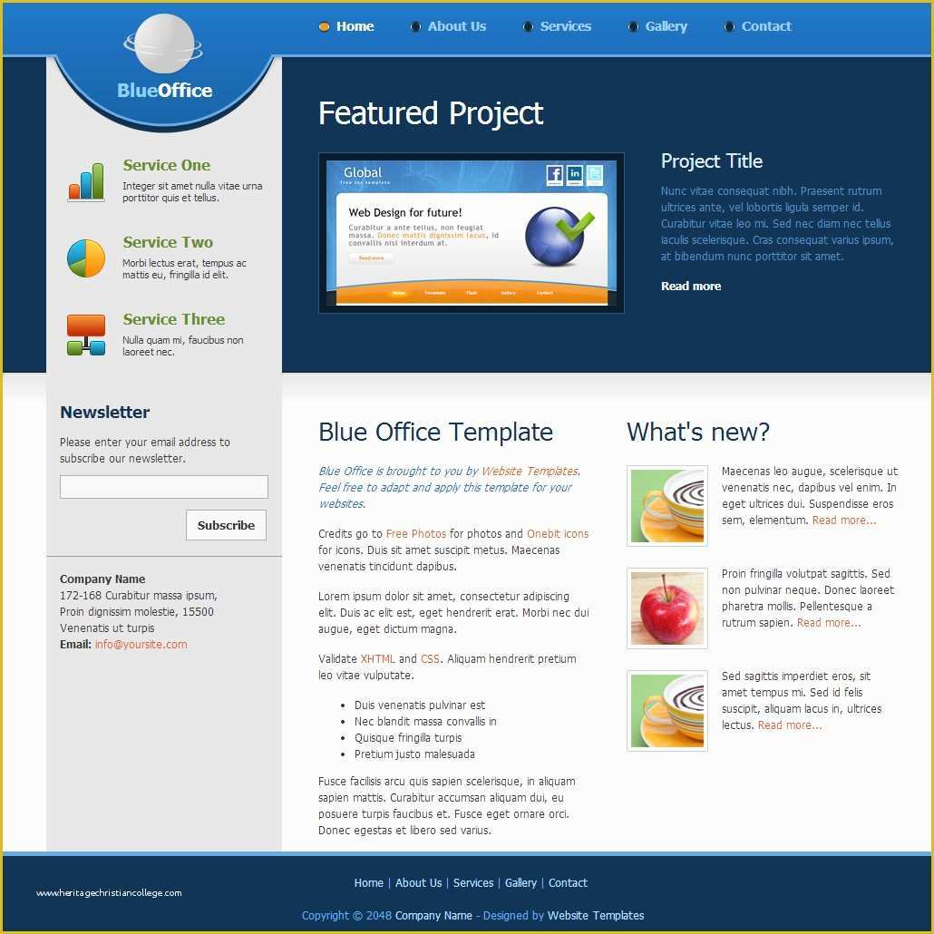 Basic HTML Website Templates Free Download Of Blue Fice Free Templates