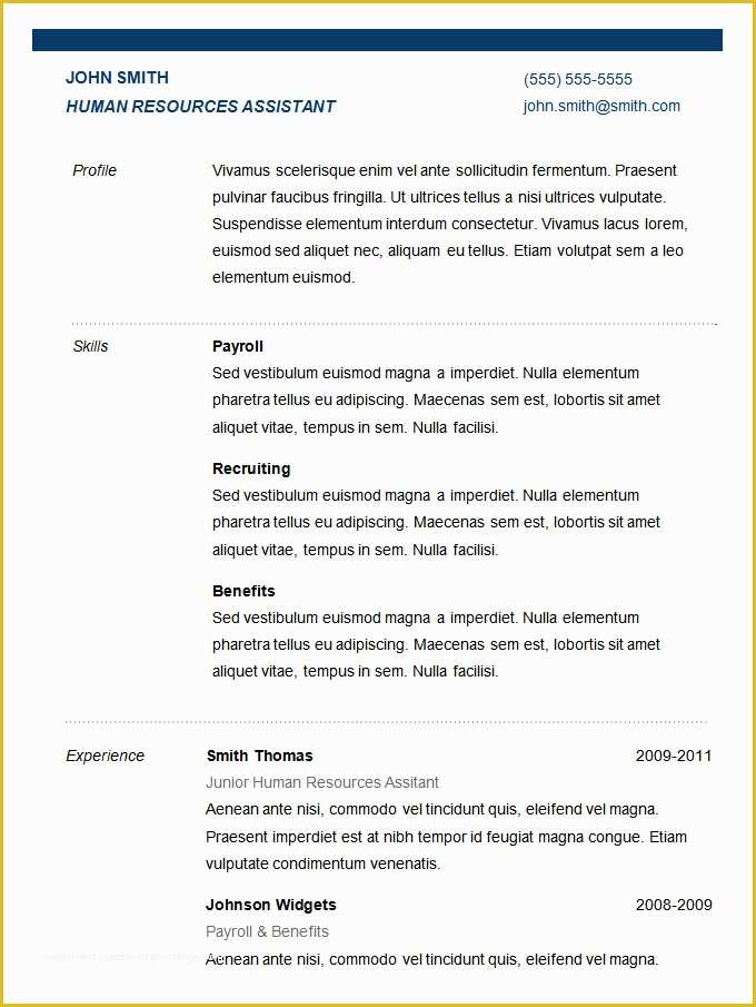 Basic Resume Template Download Free Of 70 Basic Resume Templates Pdf Doc Psd