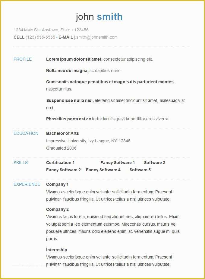 Basic Resume Template Download Free Of 70 Basic Resume Templates Pdf Doc Psd