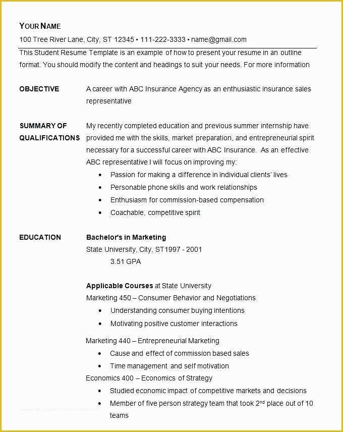 Basic Resume Template Download Free Of Basic Resume Download Basic Resume Template Free Example