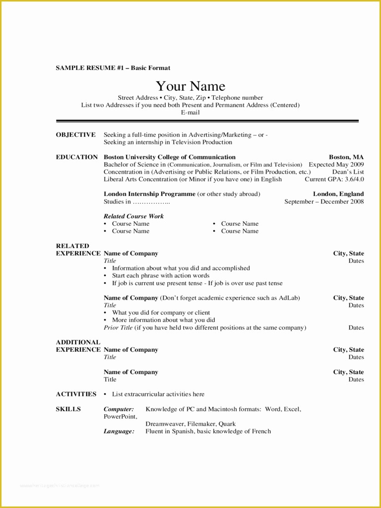 Basic Resume Template Download Free Of Basic Resume Template 5 Free Templates In Pdf Word