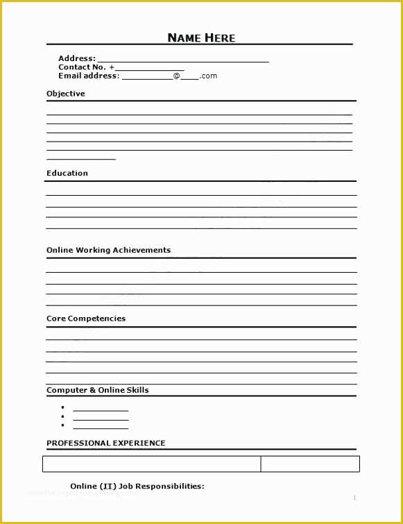 Basic Resume Template Download Free Of Basic Resume Template Download Simple Easy Resume