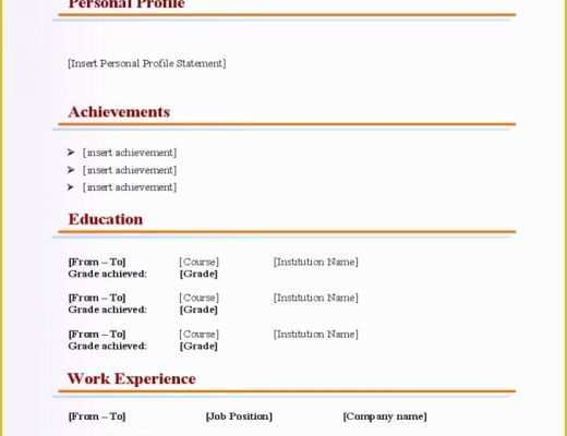 Basic Resume Template Download Free Of Basic Resume Templates and Basic Blank Cv Resume Template