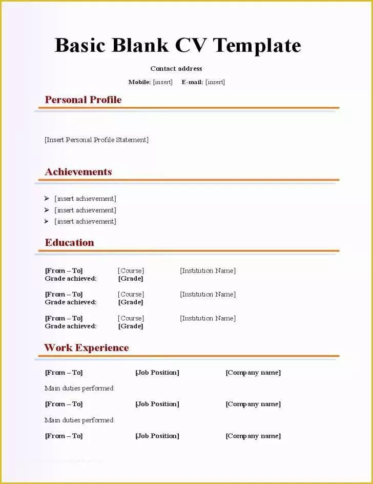 41 Basic Resume Template Download Free