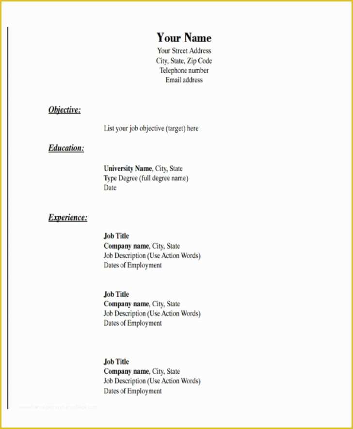 Basic Resume Template Download Free Of Free Basic Resume Template Download for Windows 10 Tag