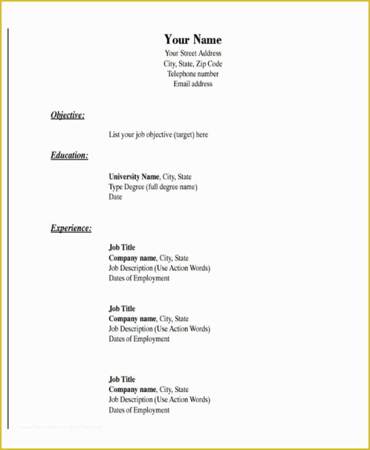 Basic Resume Template Download Free Of Free Basic Resume Template Download for Windows 10 Tag
