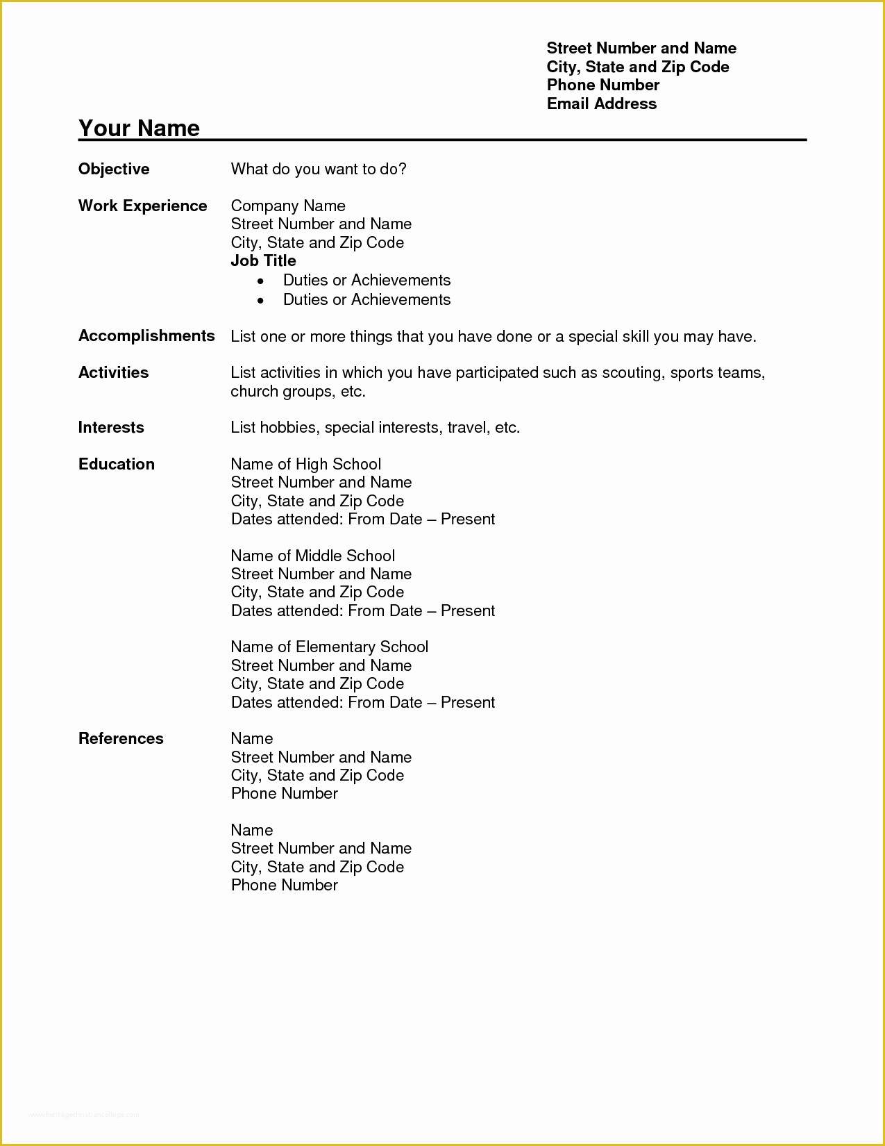 Basic Resume Template Download Free Of Impressive Free Basic Resume Templates Template Easy Word