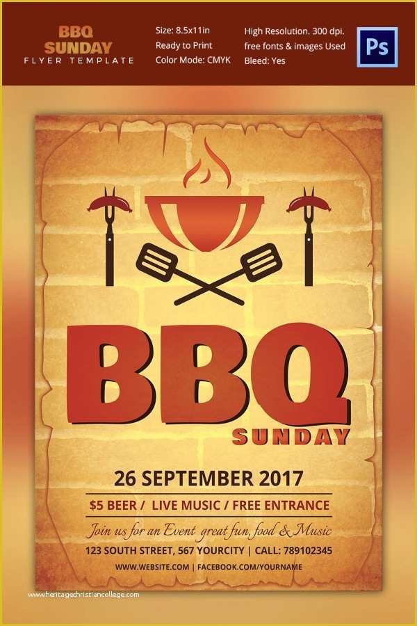 Bbq Flyer Template Free Of 25 Bbq Flyer Template Free Word Pdf Psd Eps