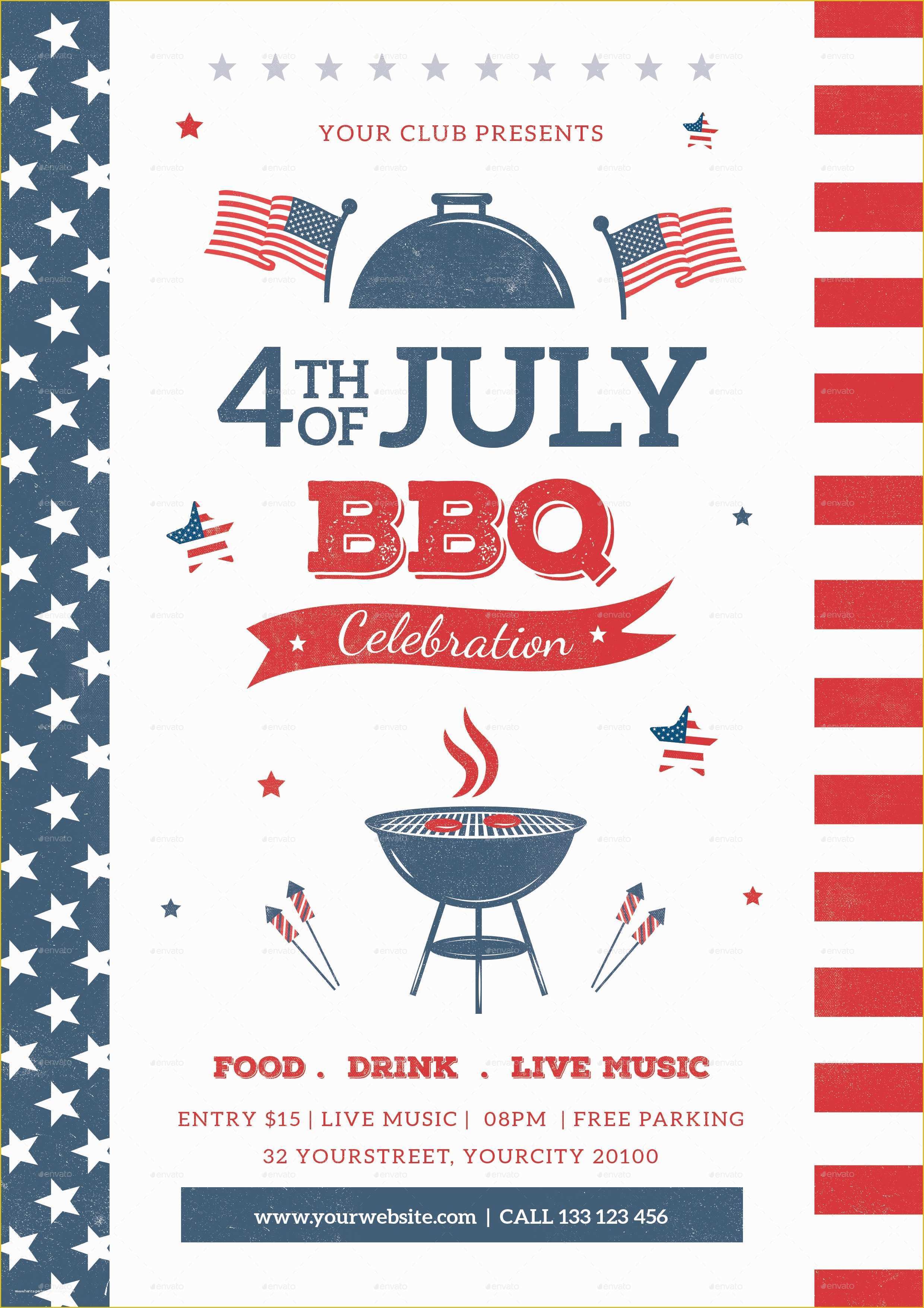 Bbq Flyer Template Free Of 4th July Bbq Flyer by Infinite