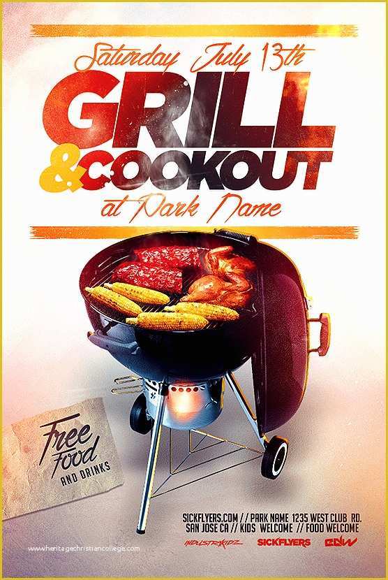 Bbq Flyer Template Free Of Bbq Cookout Flyer Template On Behance