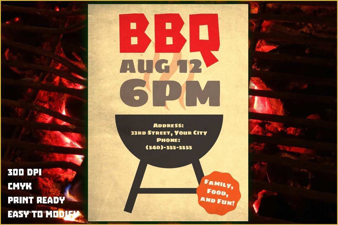 Bbq Flyer Template Free Of Bbq Flyer Flyer Templates Creative Market