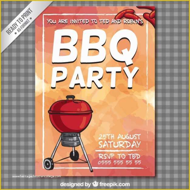 Bbq Flyer Template Free Of Bbq Party Flyer Vector