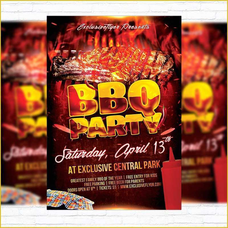 Bbq Flyer Template Free Of Bbq Party – Premium Flyer Template Cover