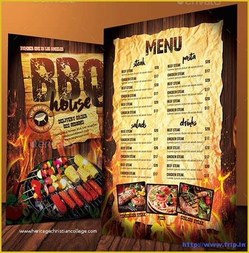 Bbq Menu Template Free Download Of 100 Great Restaurant Food Menu Print Templates 2016