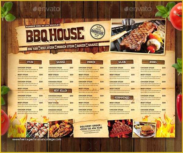 Bbq Menu Template Free Download Of 22 Printable Bbq Menu Templates Free & Premium Download