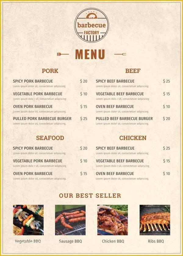 Bbq Menu Template Free Download Of 40 Menu Design Templates – Free Sample Example format