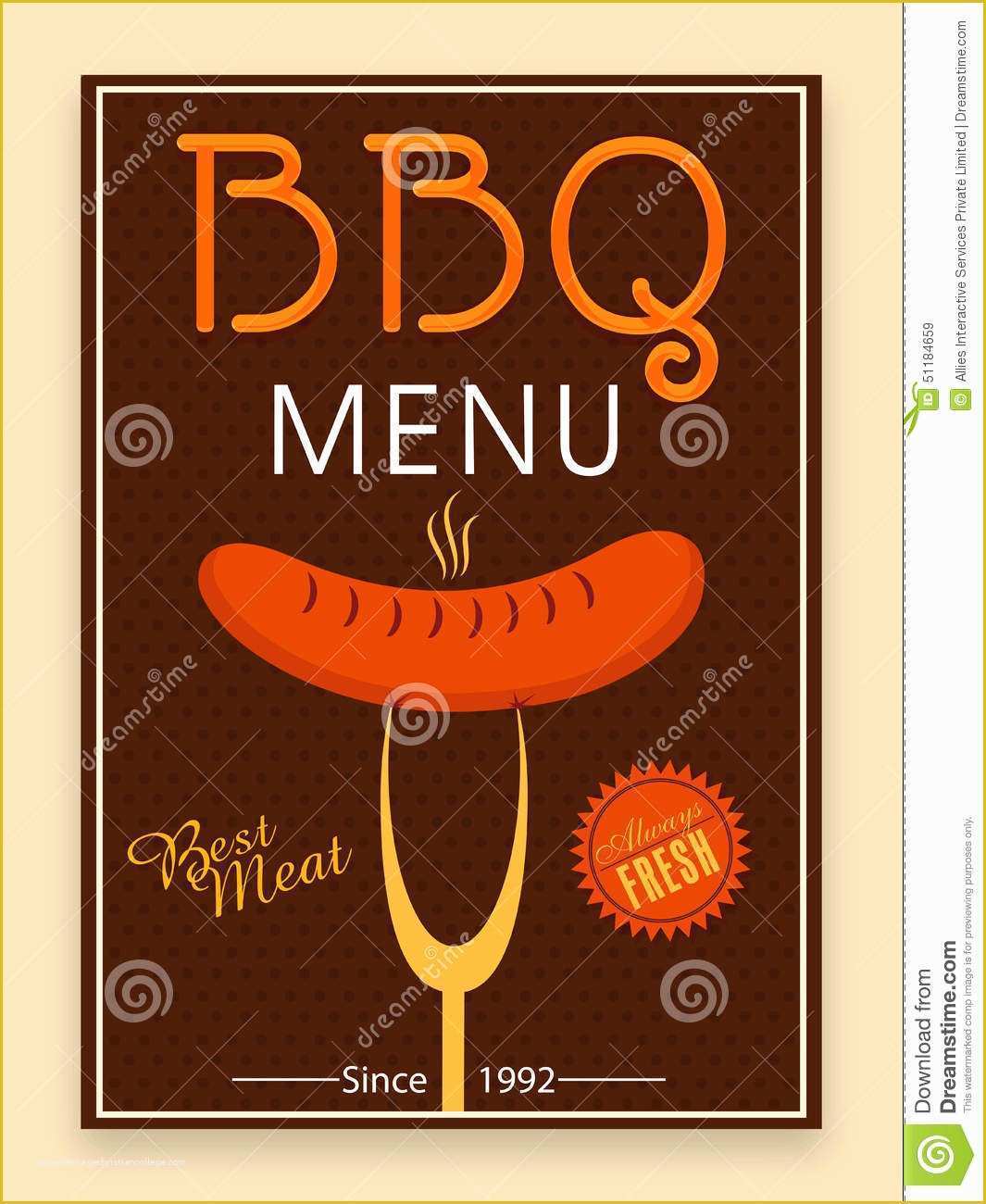 Bbq Menu Template Free Download Of Bbq Menu Card Template Flyer Design Stock