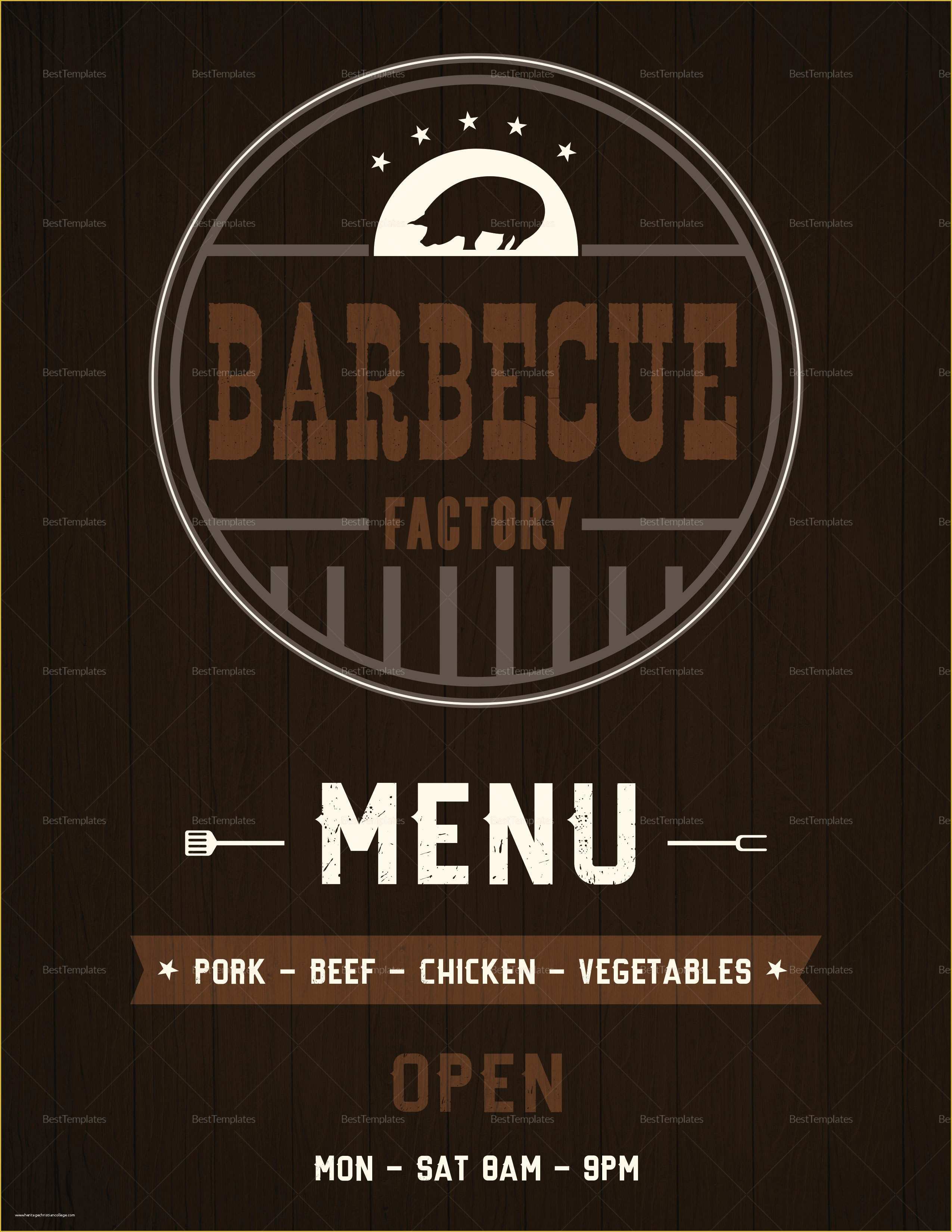 Bbq Menu Template Free Download Of Bbq Menu Design Template In Psd Word Publisher