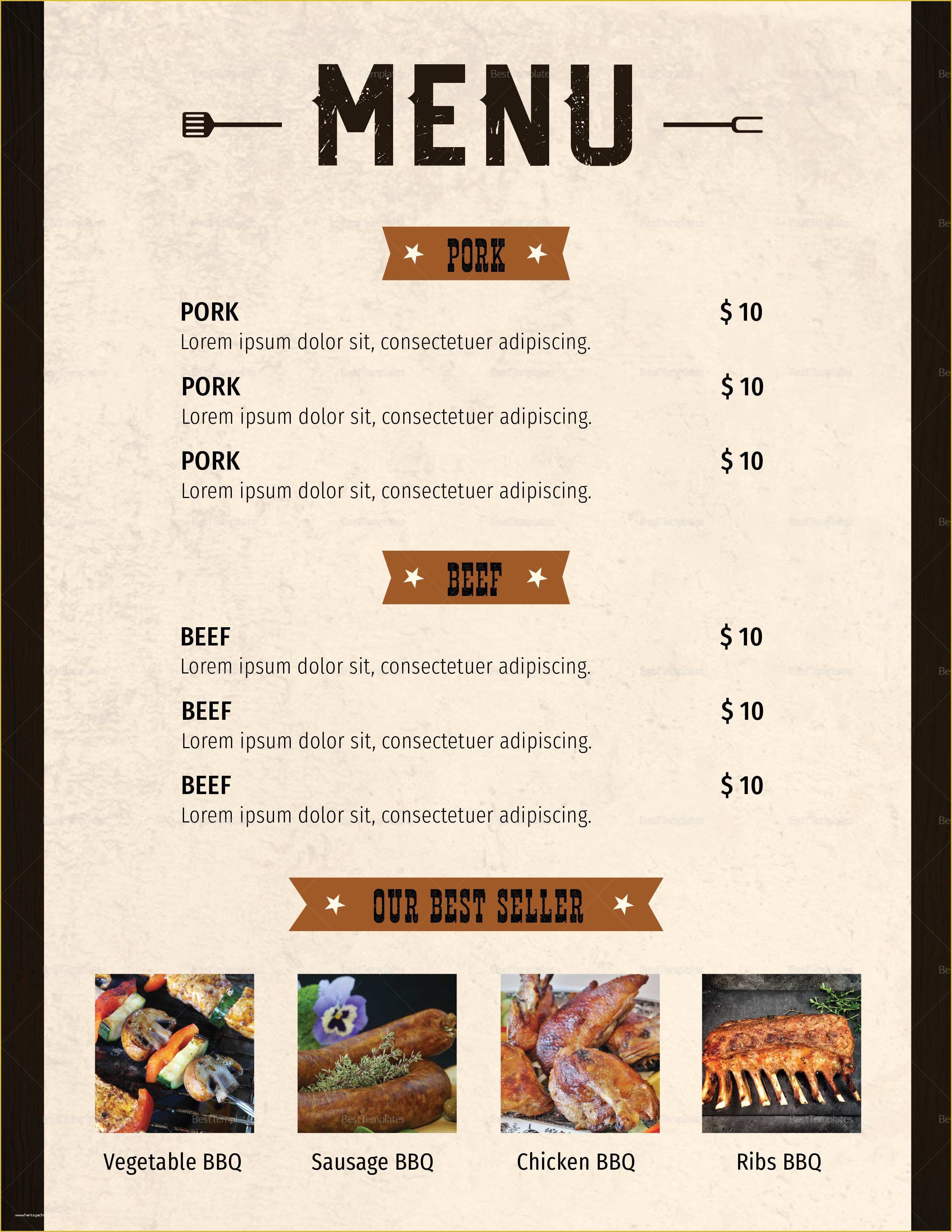 Bbq Menu Template Free Download Of Bbq Menu Design Template In Psd Word Publisher