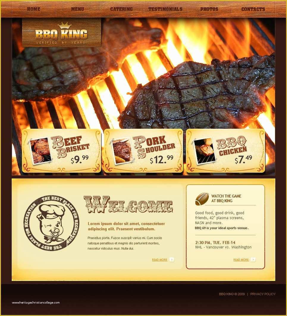 Bbq Menu Template Free Download Of Bbq Restaurant Website Template Web Design Templates