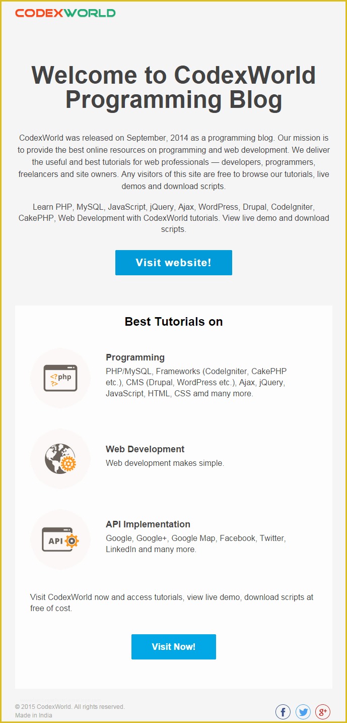 Beautiful Email Templates Free Of Beautiful Email Template by Codexworld Codexworld