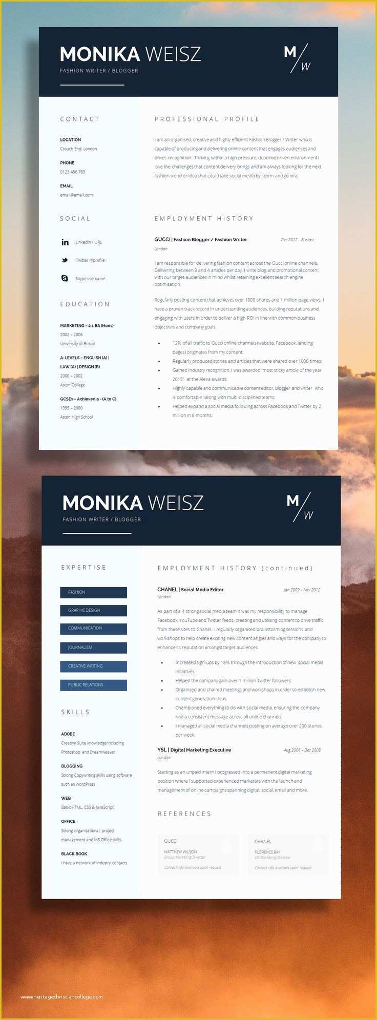 Beautiful Resume Templates Free Of 25 Best Creative Cv Template Ideas On Pinterest