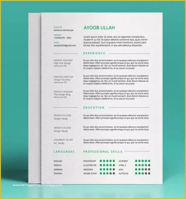 Beautiful Resume Templates Free Of 50 Beautiful Free Resume Cv Templates In Ai Indesign