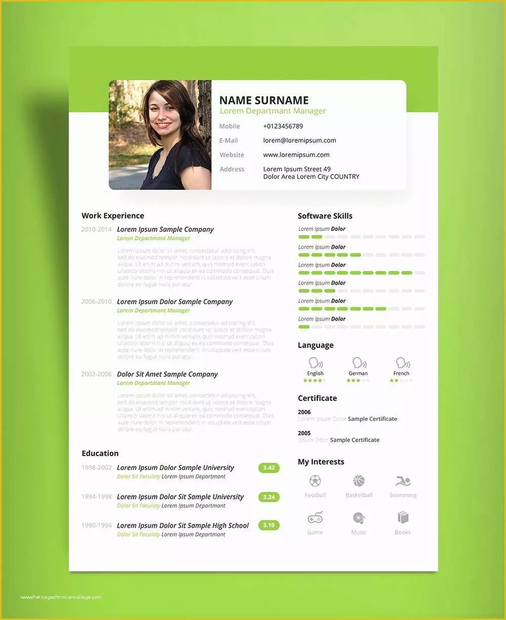 Beautiful Resume Templates Free Of Free Beautiful Resume Cv Design Template Psd & Ppt File