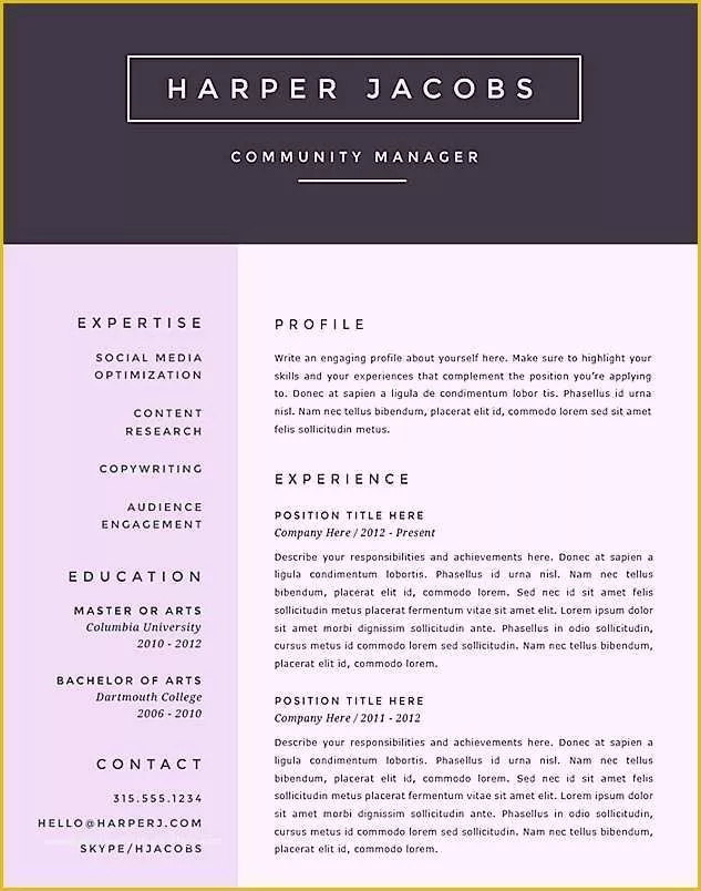 Beautiful Resume Templates Free Of Free Creative Microsoft Word Resume Templates