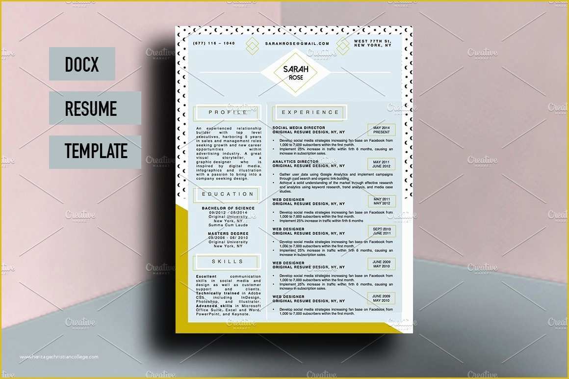 Beautiful Resume Templates Free Of Sarah Rose Beautiful Resume Template Resume Templates