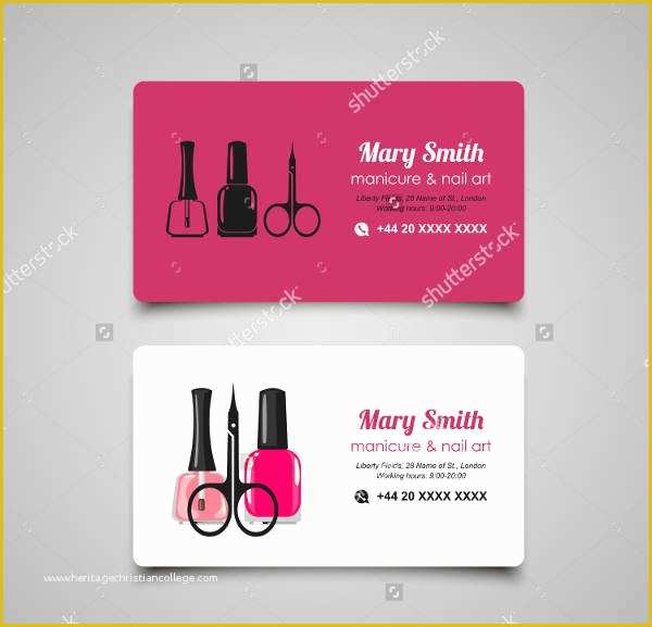 Beauty Business Cards Templates Free Of 19 Nail Salon Business Card Templates Word Ai Psd