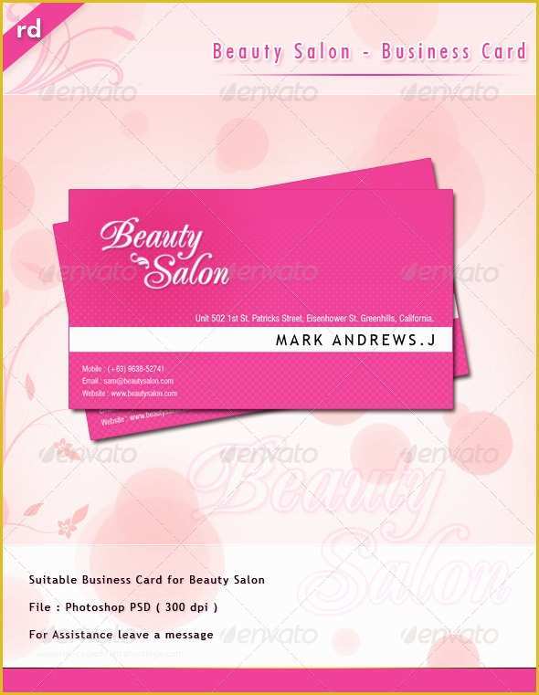Beauty Business Cards Templates Free Of Beauty Salon Business Card