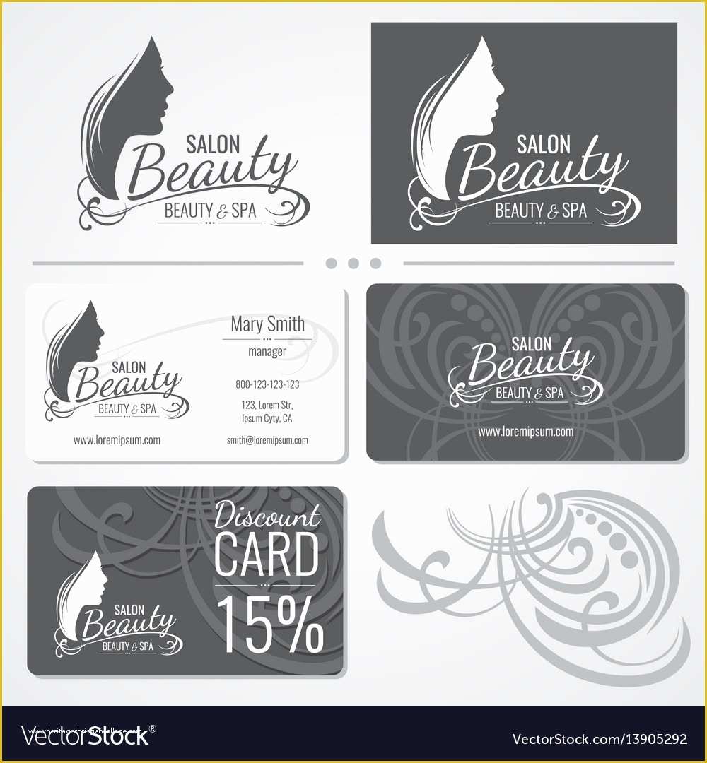 Beauty Business Cards Templates Free Of Beauty Salon Business Card Templates with Vector Image