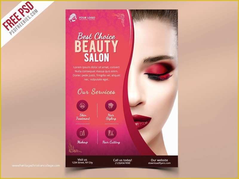 Beauty Flyers Templates Free Of Beauty Salon Flyer Template Psd