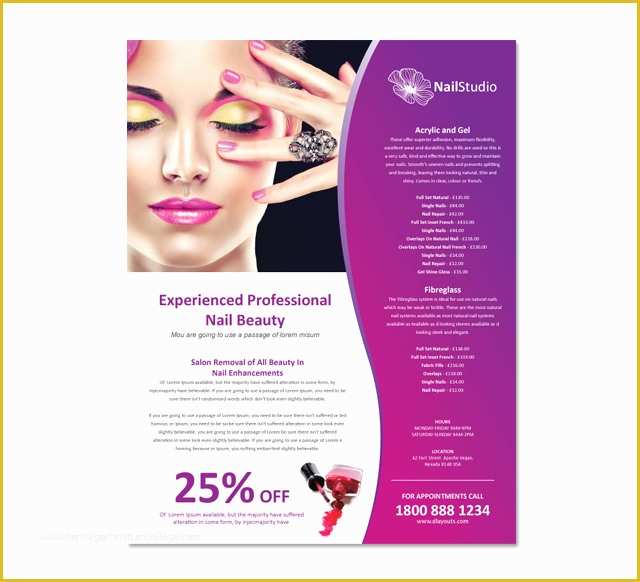 Beauty Flyers Templates Free Of Nail Beauty Salon Flyer Template
