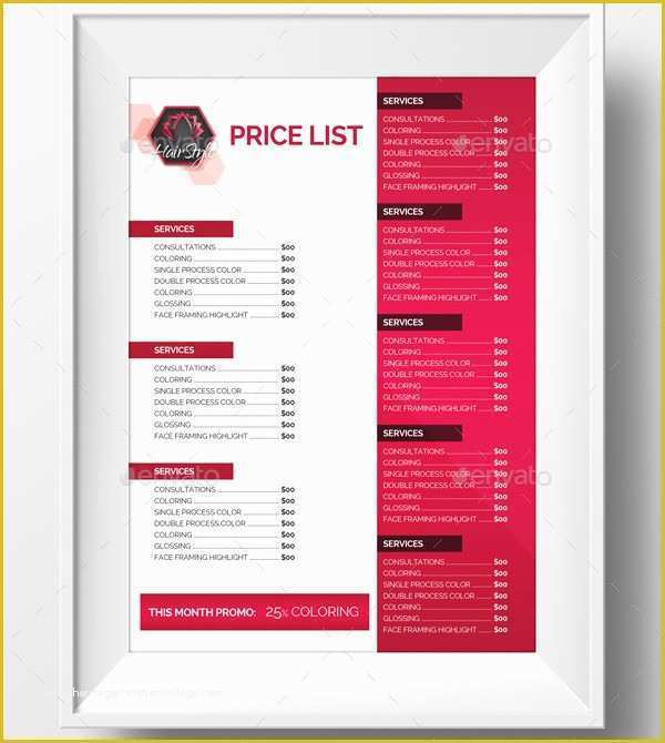 Beauty Price List Template Free Of 23 Printable Price List Templates Free & Premium Download