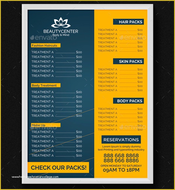 Beauty Price List Template Free Of 31 Price List Templates Fee Word Pdf Excel Psd formats