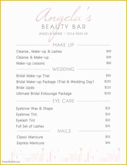 Beauty Price List Template Free Of Elegant Beauty Price List Flyer Template