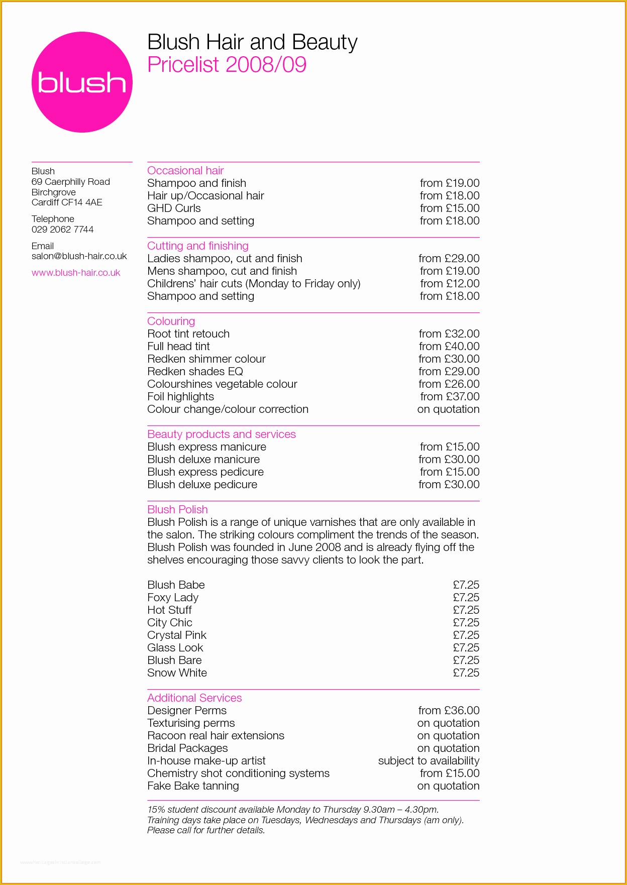 Beauty Price List Template Free Of Resume Price List