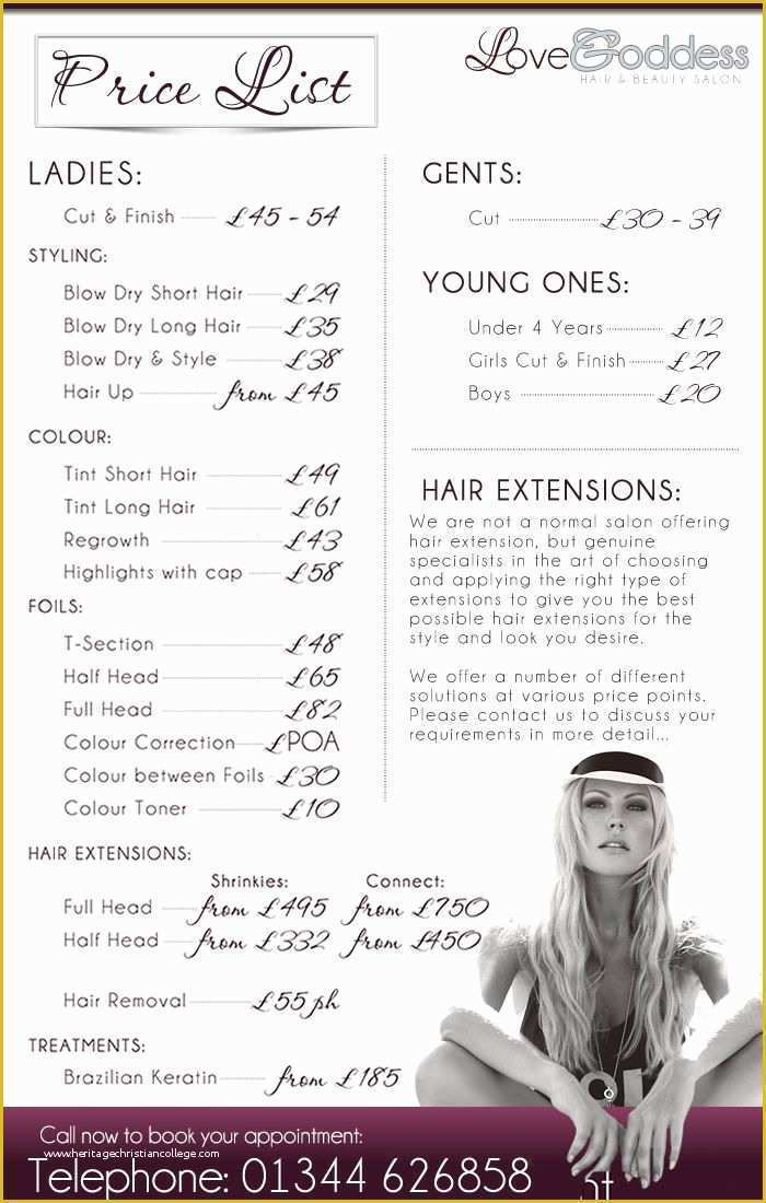 47 Beauty Price List Template Free Heritagechristiancollege